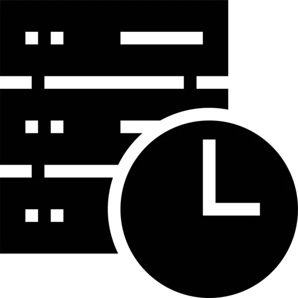 Ρολόι Εικονίδιο Δεδομένων Υπολογιστή Στερεό Στυλ — Διανυσματικό Αρχείο