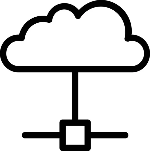Cloud Cloudnetwork Computing Icoon Grote Lijnen — Stockvector