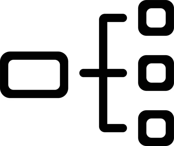 Diagrama Estrutura Ícone Fluxo Trabalho Estilo Esboço — Vetor de Stock