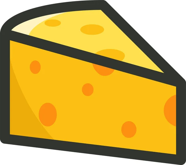 Queso Lácteos Producto Lácteo Icono Estilo Contorno Lleno — Vector de stock