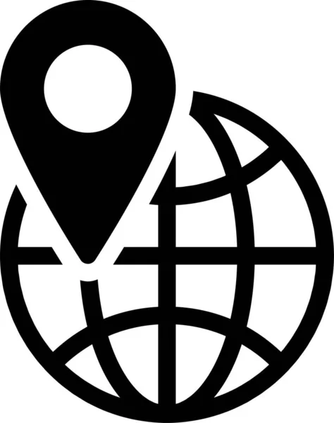 Global Gps Icono Internacional Estilo Sólido — Archivo Imágenes Vectoriales