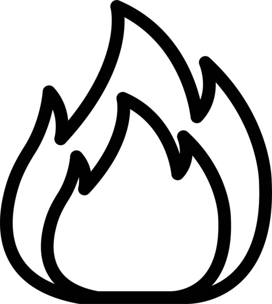 Burn Fire Heat Icon Outline Style — Stock Vector