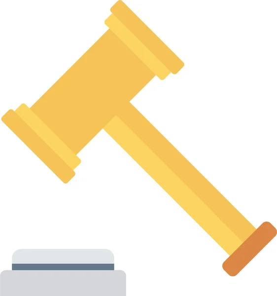 Court Hammer Judge Icon Flat Style — Stock Vector