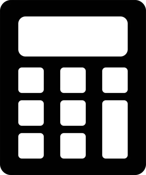 Icona Del Calcolatore Calcolo Bancario Stile Solido — Vettoriale Stock