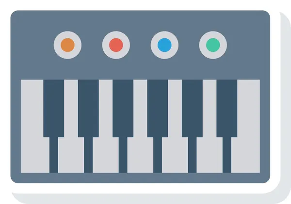 Instrument Musique Piano Icône Style Plat — Image vectorielle