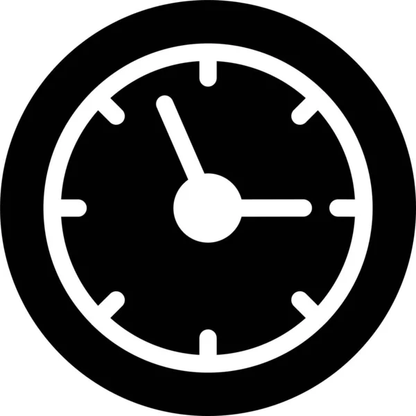 Horloge Alarme Calendrier Icône Style Solide — Image vectorielle