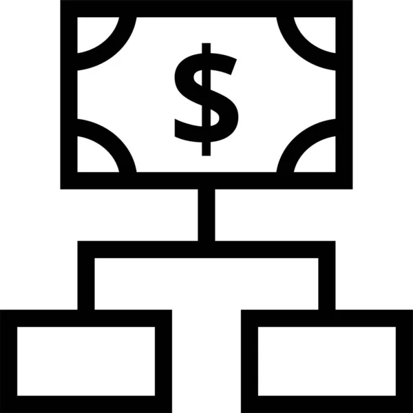 Business Cash Currency Icon Outline Style — Stock Vector