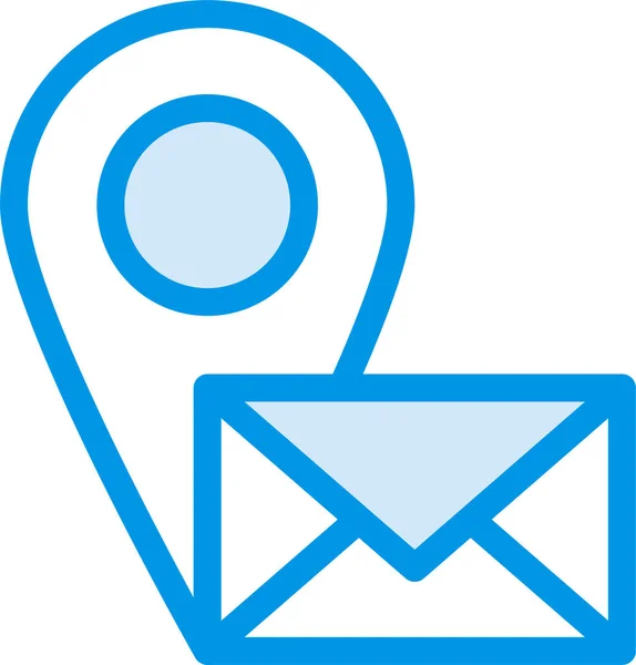 Email Gps Location Icon Filled Outline Style — Archivo Imágenes Vectoriales