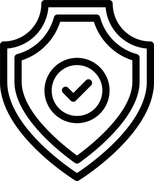 Verifique Ícone Segurança Proteção Estilo Contorno — Vetor de Stock