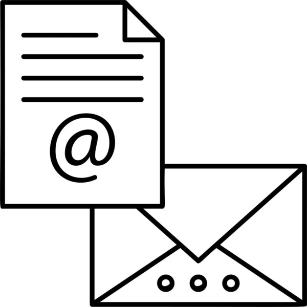 Fichier Mail Message Icône Dans Style Contour — Image vectorielle