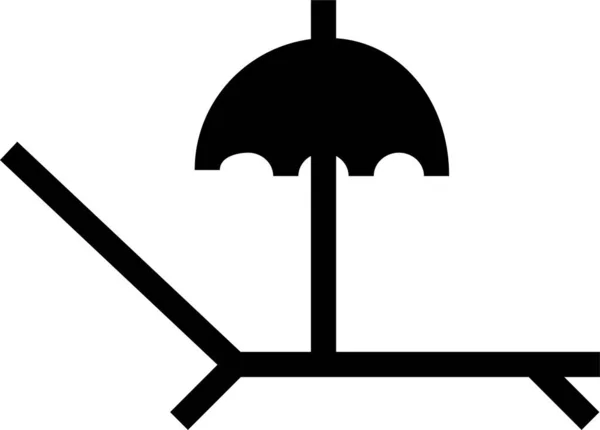 Значок Пляжного Пляжного Пляжного Шезлонга Твердом Стиле — стоковый вектор