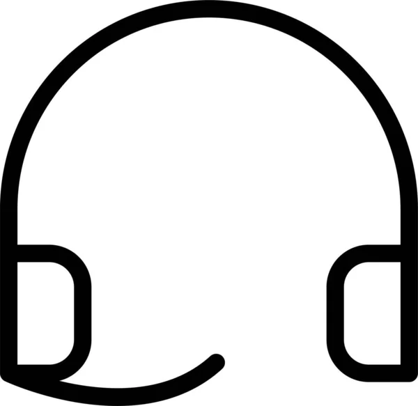 Icône Musique Casque Casque Dans Style Outline — Image vectorielle