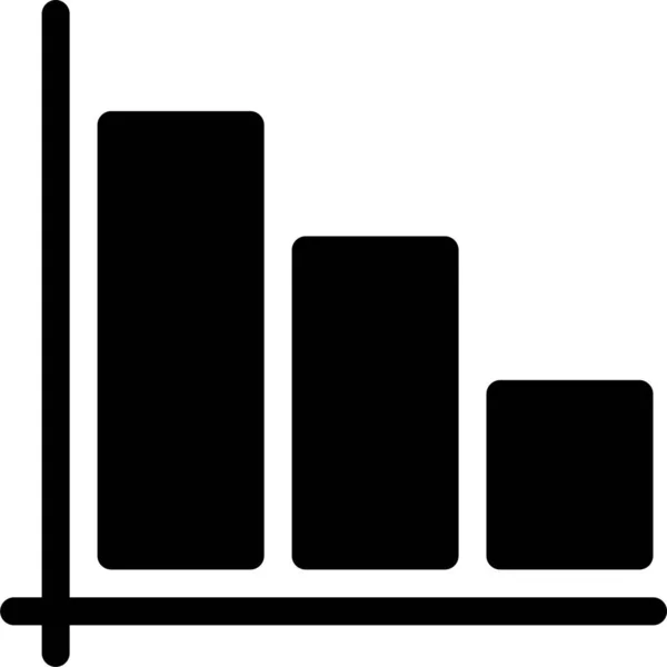 График Снижения Финансирования Значок Твердом Стиле — стоковый вектор