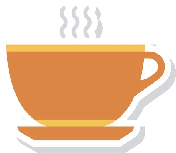 Coffee Cup Hot Icon Flat Style — Stock Vector