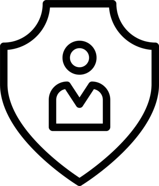 Ícone Proteção Conta Segura Estilo Esboço — Vetor de Stock