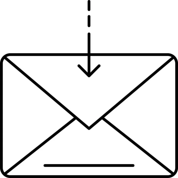 Ícone Correio Carta Caixa Entrada Estilo Esboço — Vetor de Stock