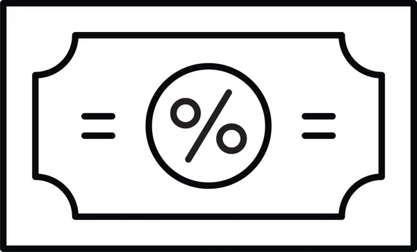 现金折扣财务图标的轮廓风格 — 图库矢量图片