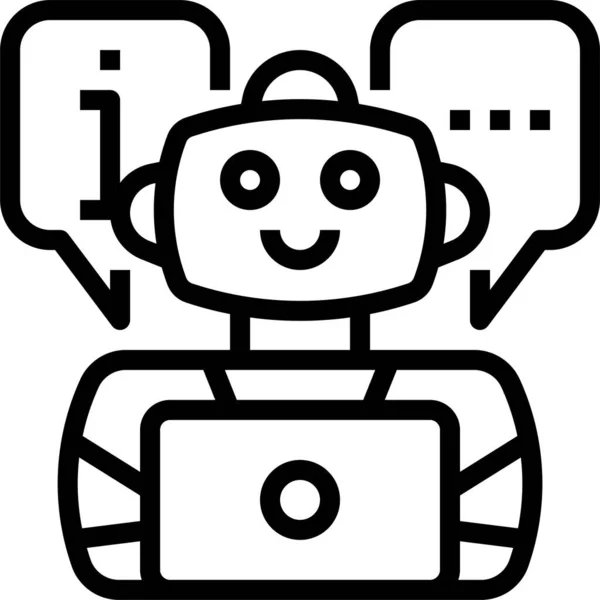Chatbot Yardımcı Robot Simgesi — Stok Vektör