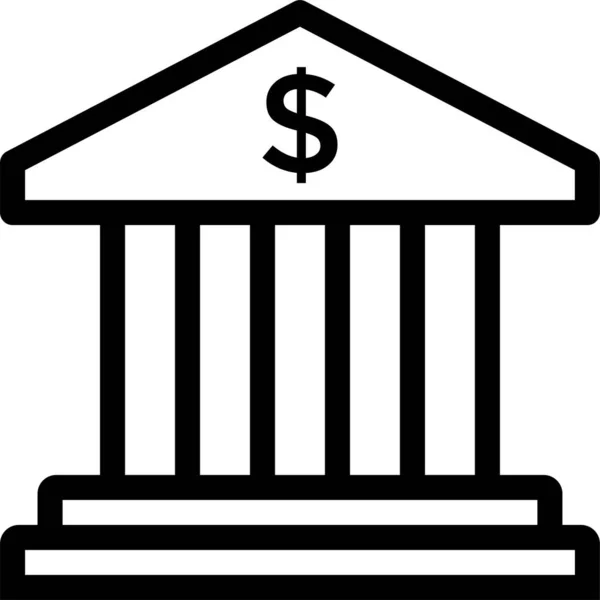 Значок Капіталу Банківського Будівництва Контурному Стилі — стоковий вектор