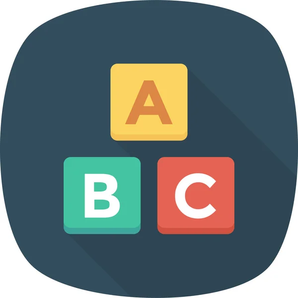 Abc Abc Blokken Alfabet Pictogram Platte Stijl — Stockvector
