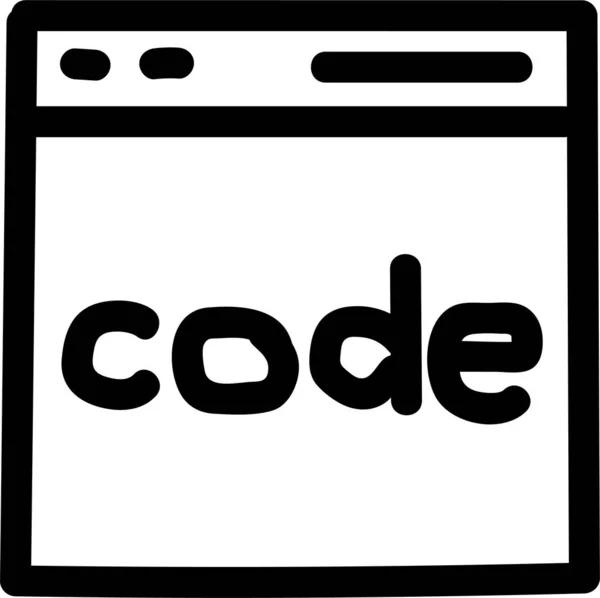 Kódolás Fejlesztési Program Ikon Kézzel Rajzolt Stílusban — Stock Vector