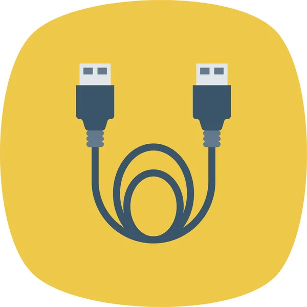 Icono Extensión Del Conector Cable Estilo Plano — Vector de stock