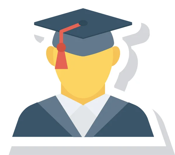 Education Graduate Graduation Icon Flat Style — Stock Vector