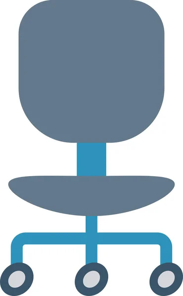 Ícone Escritório Mobiliário Cadeira Estilo Plano — Vetor de Stock