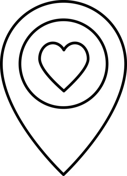 Location Map Pin Symbol Umrissstil — Stockvektor