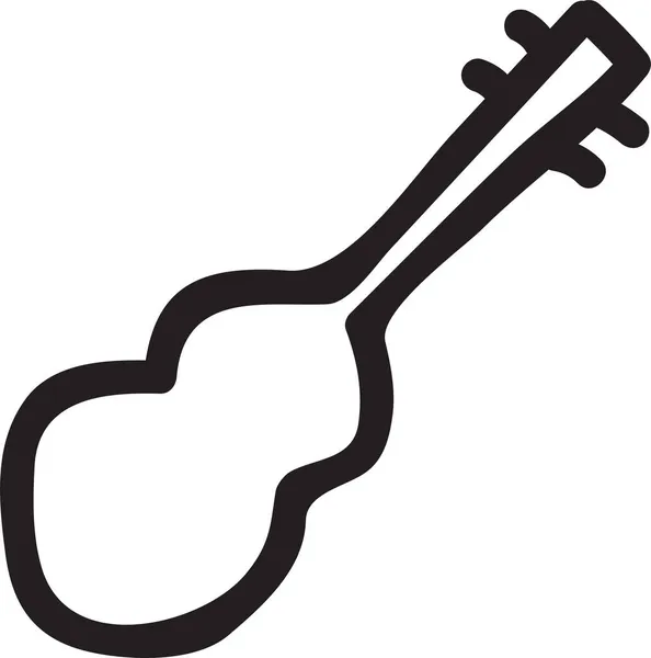 Audio Guitarra Icono Del Guitarrista Estilo Esquema — Archivo Imágenes Vectoriales