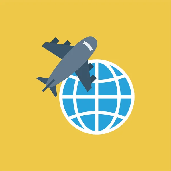 Delivery Service Globaldelivery Icono Internacional Estilo Plano — Vector de stock