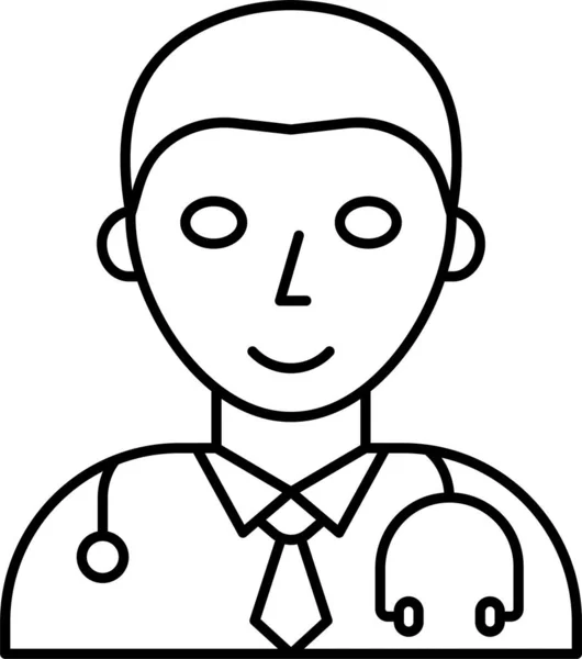 Avatar Doctor Man Icon Outline Stil — Stockvektor