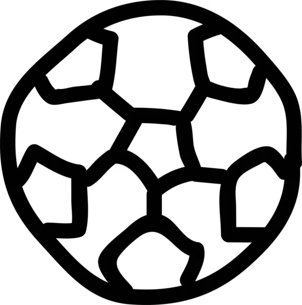 Terrain Football Icône Coup Pied Dans Style Contour — Image vectorielle