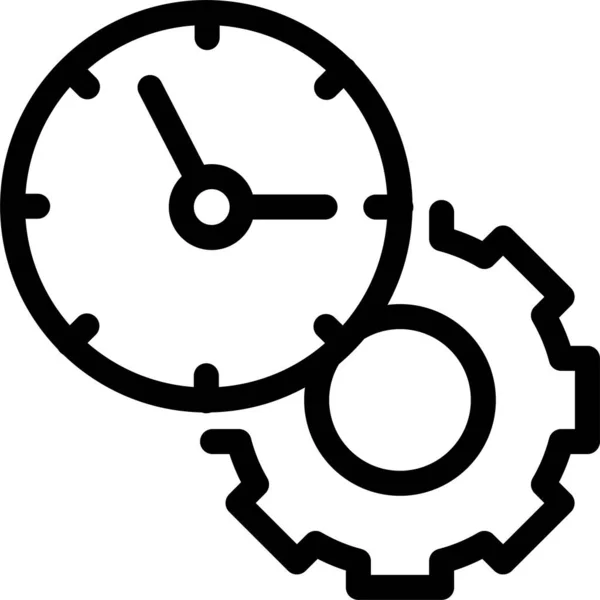 钟表偏置图标 轮廓样式 — 图库矢量图片