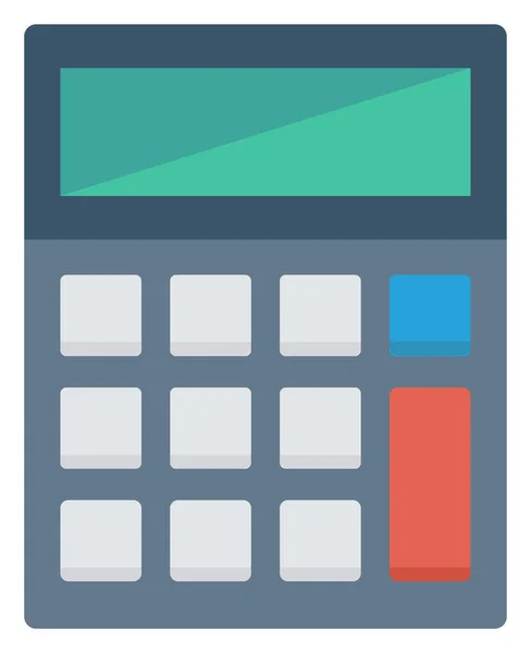 Calculatrice Comptable Icône Mathématiques Dans Style Plat — Image vectorielle