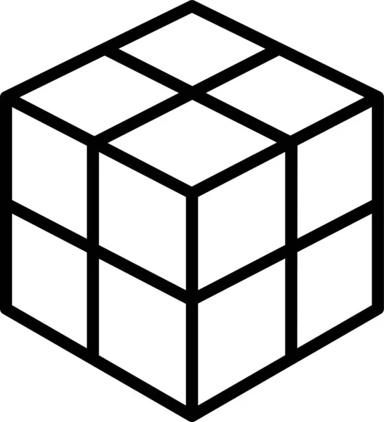 Иконка Игры Куб Квадраты Стиле Наброска — стоковый вектор