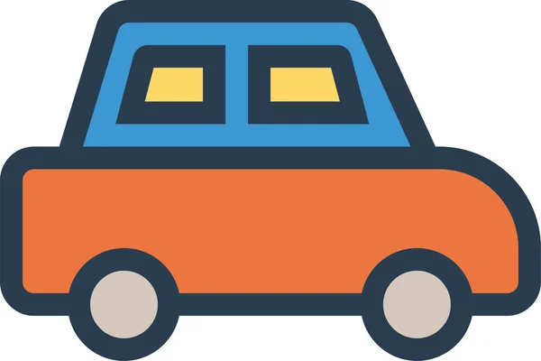 Auto Coche Icono Público Estilo Contorno Lleno — Vector de stock