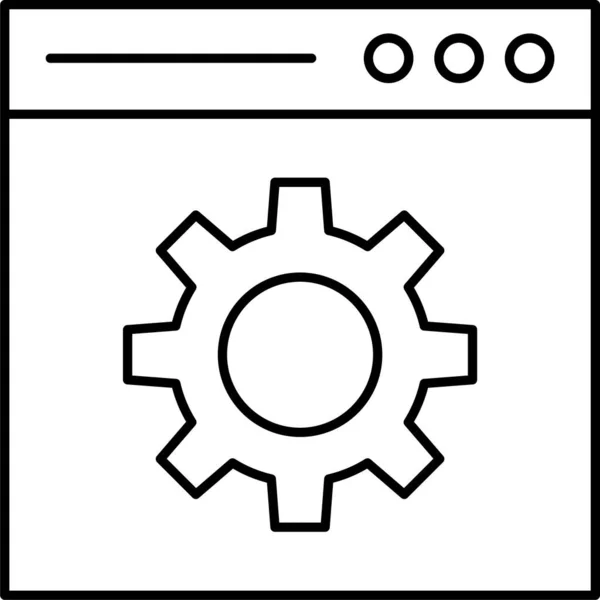 Navigateur Configurer Icône Préférence Dans Style Contour — Image vectorielle