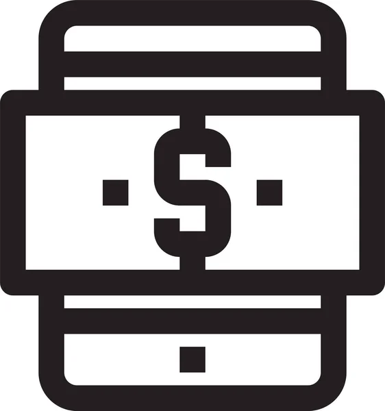 Ikona Kontaktu Bankovnictví Aplikací Stylu Osnovy — Stockový vektor