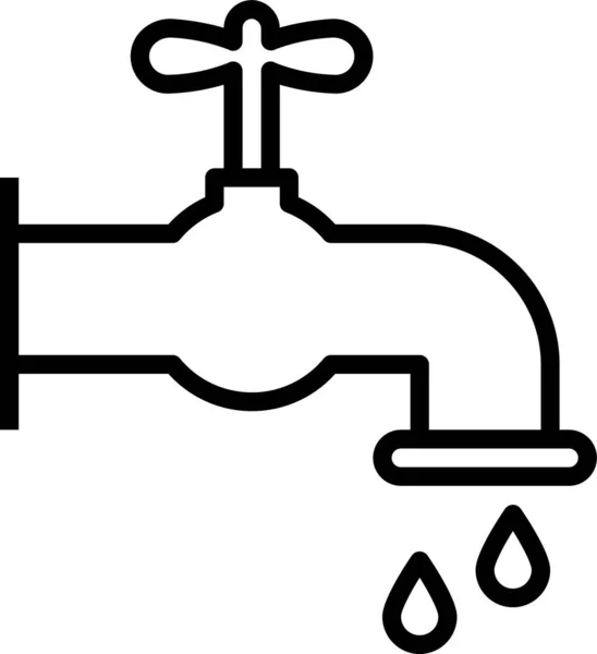 Eau Robinet Plombier Icône — Image vectorielle