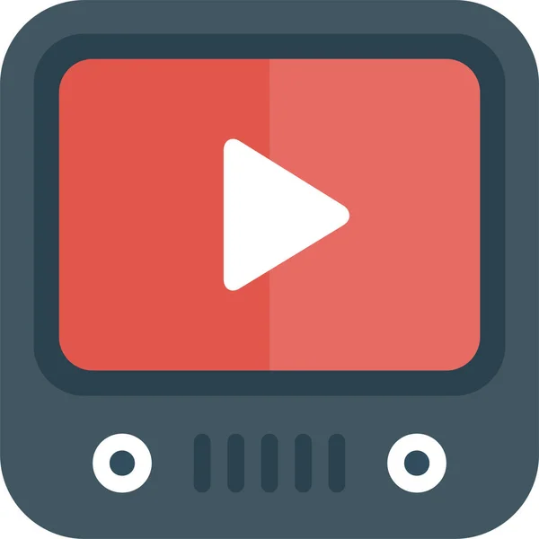 Video Youtube Icon Flat Style — Stock Vector