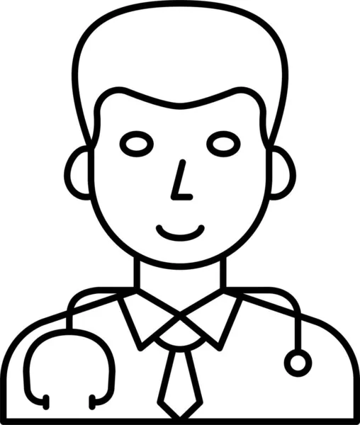 Avatar Arts Man Pictogram Outline Stijl — Stockvector