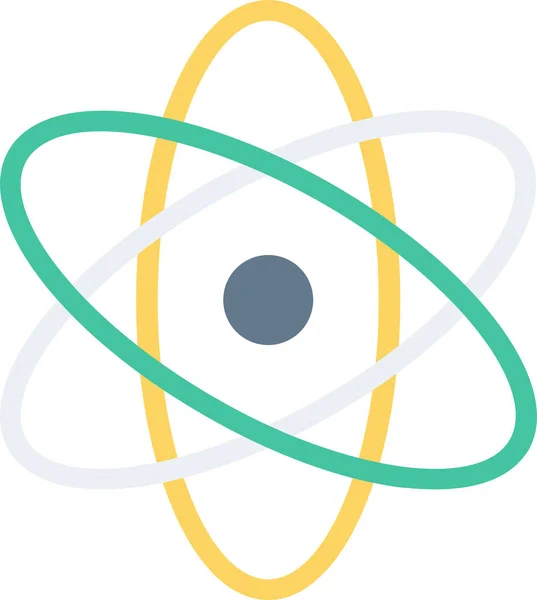 Icono Educación Química Atómica Estilo Plano — Vector de stock