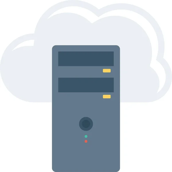 Cloud Hosting Server Symbol Flachen Stil — Stockvektor
