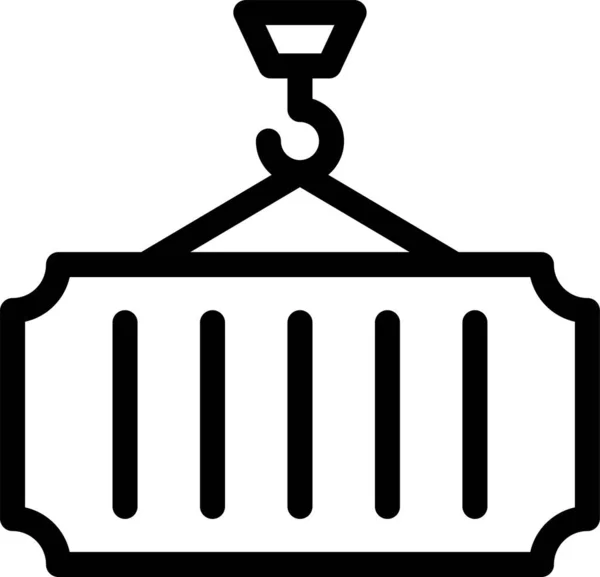 Значок Підйомного Гачка Крана Контурному Стилі — стоковий вектор