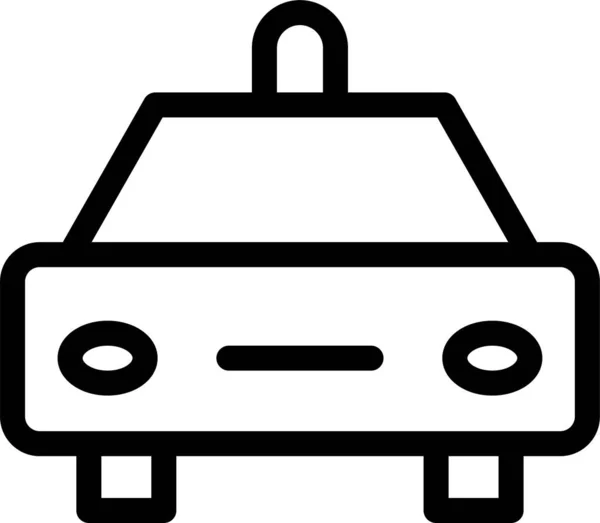 Icône Transport Taxi Automobile Dans Style Contour — Image vectorielle