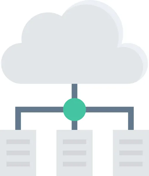 Cloud Computing Połączyć Ikonę Płaskim Stylu — Wektor stockowy