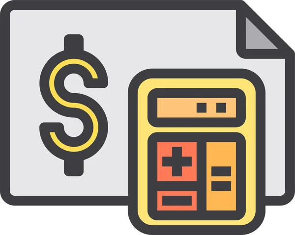 Bancaire Zakelijke Betaling Pictogram Gevulde Outline Stijl — Stockvector