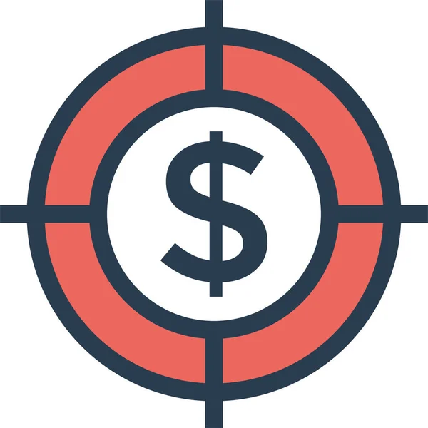 Cash Dollar Pictogram Gevulde Outline Stijl — Stockvector