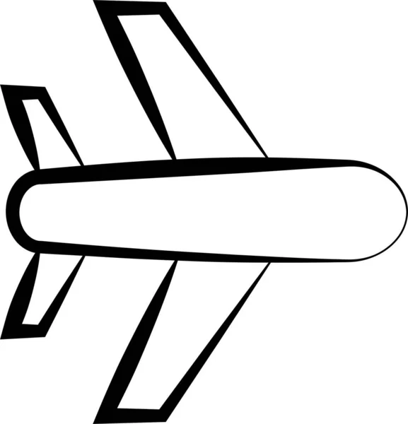 Icono Lanzamiento Vuelo Avión Estilo Dibujado Mano — Vector de stock